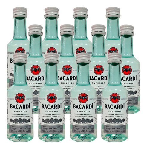 Pack De 12 Ron Bacardi Carta Blanca Mini 50 Ml