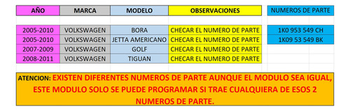 Modulo Conmutador Columna Direccion 2005 Vw Bora 1k0953549bk