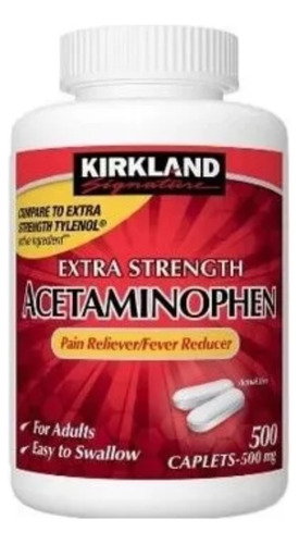 Kirkland Extra Fuerte Acetaminofen 500mg 500 Tabletas 