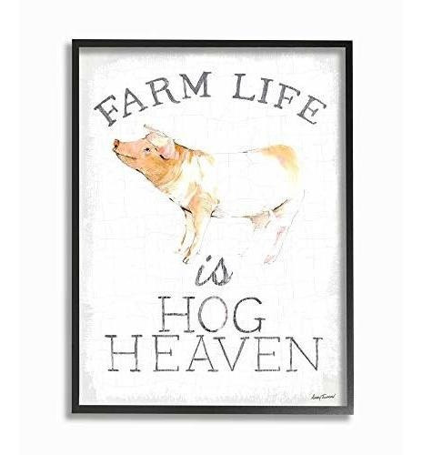 Stupell Industries Life Is Hog Heaven Phrase Farm Animal Pig