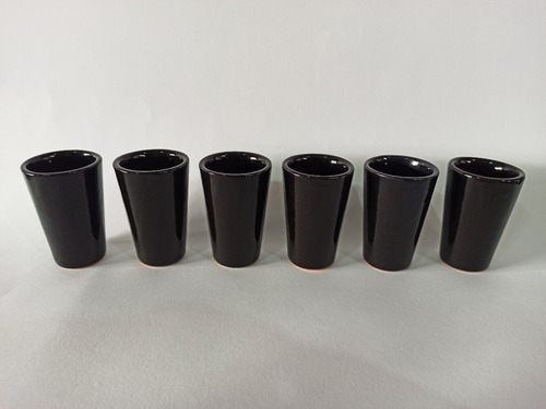 Imagen 4 de 5 de Juego De 6 Vasos Tequileros Shot De Negro