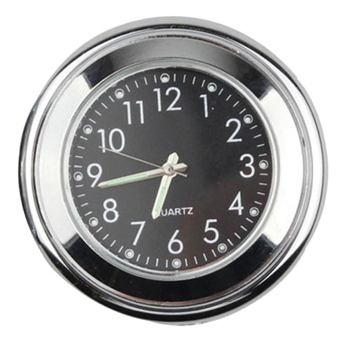 Reloj De Aluminio Negro Con Soporte Para Manillar De Moto, 2