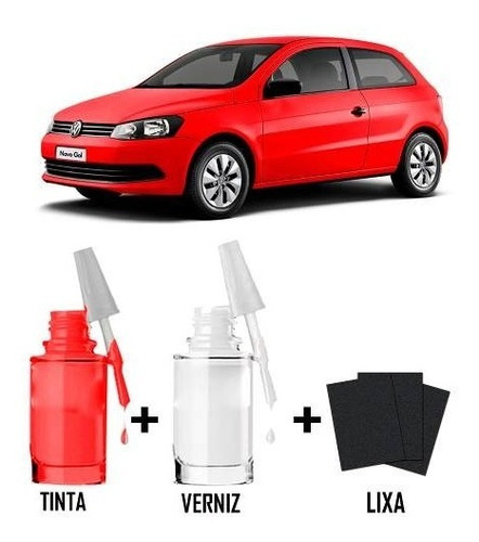 Tinta Tira Risco Automotivo Volks Gol G5 Cor Vermelho Opera