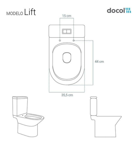 Assento Sanitário Poliéster Lift Branco Para Vaso Docol 6lpf