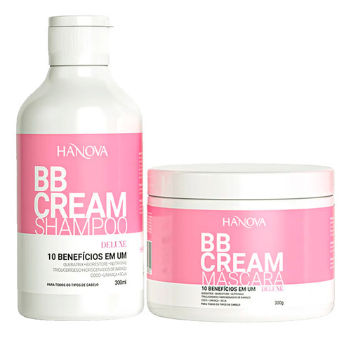 Kit Shampoo 500ml + Máscara Bb Cream Hanova 300g