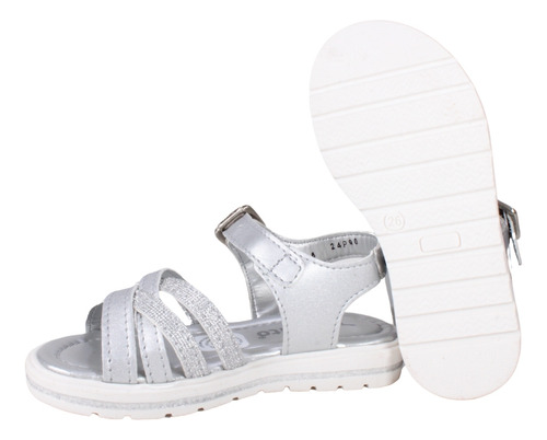 Huarache Sandalia Blasito Niña Plata Hebilla