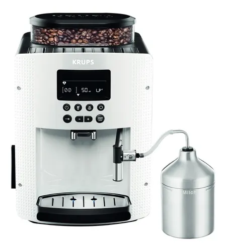 Cafetera Espresso Full Auto Display Blanca + Lechero Krups