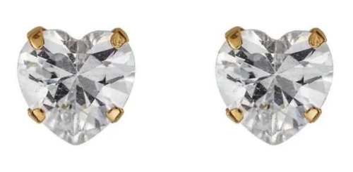 Aretes Corazón Zirconia Swarovski Diamond Baño Oro 18k