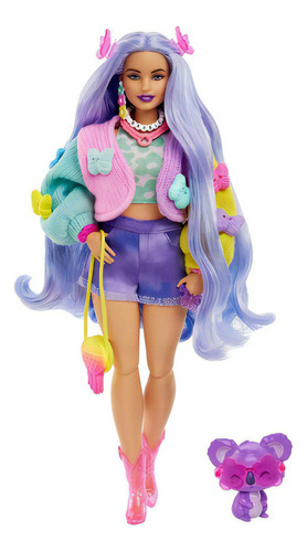 Barbie Extra Muñeca Cabello Lavanda Con Clips De Mariposa