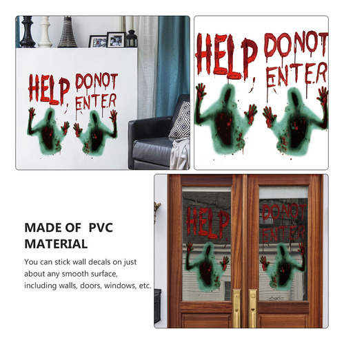 Calcomanías De Pared De Halloween Con Manchas De Sangre, 2 H