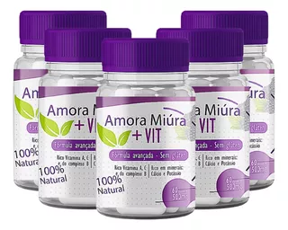 Amora Miúra + Vit - 5 Potes - 300 Caps - Sintomas Menopausa