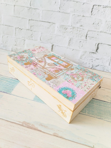 Cajas De Té Madera Decorada, Alhajero Varios 8 Reparticiones