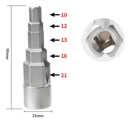 Convertidor De Llave De Impacto 1 2 Cuadrado Interior