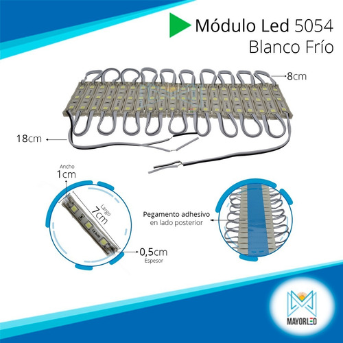 Imagen 2 de 8 de Módulos Led Smd 3 Led 5054 Blanco Ip65 X 200pcs