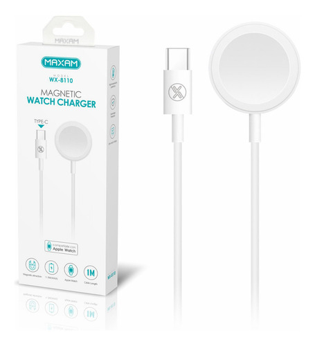 Cable Cargador Rapida Usb-c Para Apple Watch 4 5 6 7 8 Ultra Color Blanco