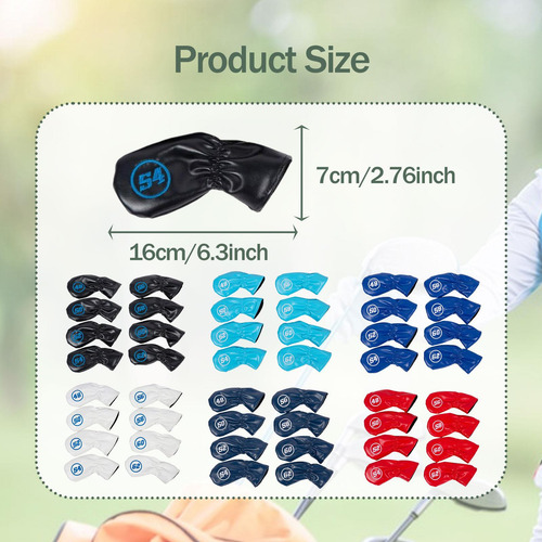 8 Piezas Golf Golf Iron Club Cubiertas De Azul Oscuro