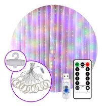 Comprar Cortina Led 300 Luces 10 Tiras Usb Control Efectos 3x3m Color de las luces Multicolor