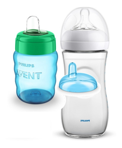 Kit Mamadeira Petala Avent 330ml 6m+ E Copo Easy Sip 9m+