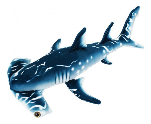 Tubarão Martelo Azul De Pelúcia Realista Fofo Presente 64 Cm