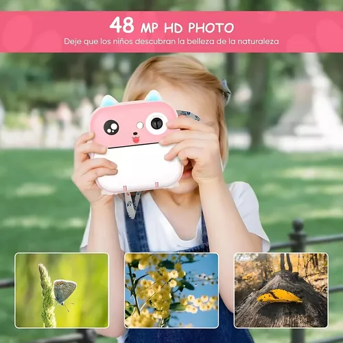Mini Impresora Con Cámara Instantánea Para Niños Y Niñas Rosa