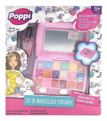 Mi Primer Set De Maquillaje Portatil Espejo Esmalte Niñas