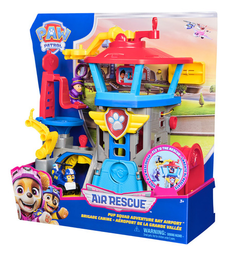 Paw Patrol: Air Rescue, Escenario Pup Squad Adventure Bay Airport Con Coche De Juguete De Chase Y Lanzador De Vehículos De Paw Patrol, Juguetes Para Niños Y Niñas A Partir De 3 Años