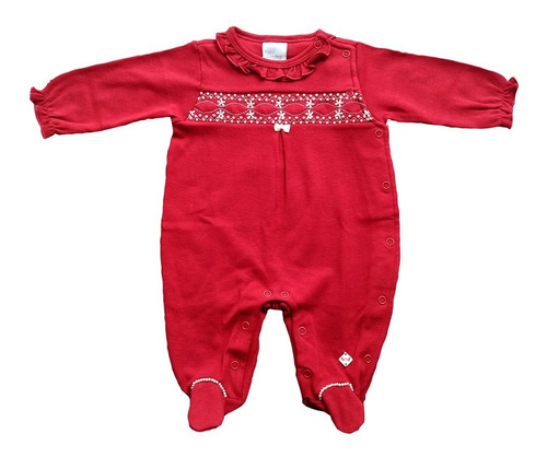 Imagem 2 de 6 de Saída Maternidade Menina - Anjos Baby - Vermelho - 2 Peças