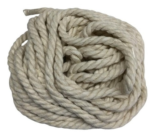 Cuerda Gruesa Trenzada Para Macrame  Color Crema 4mms