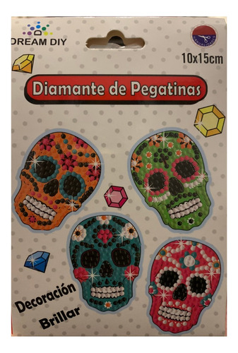 Kit Pintura De Diamante Sticker Set Arte Calavera Mexicana