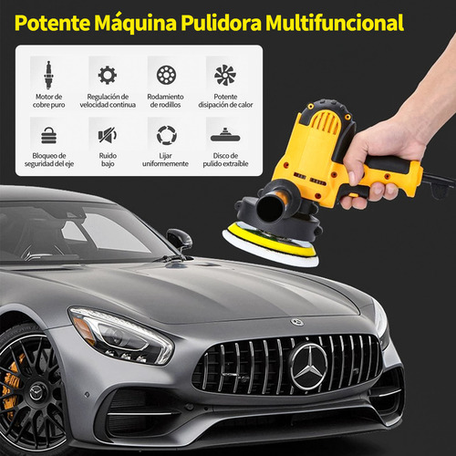Ajustable Pulidora Automotriz Juego De 21 Piezas 700w Color Naranja