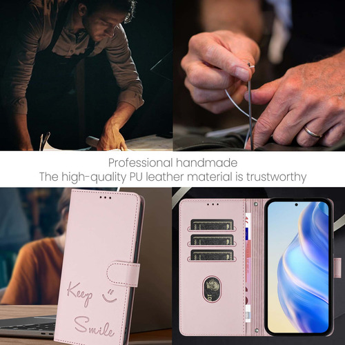 Funda De Piel Con Forma De Cara Sonriente Para Oppo A60 4g/a60 5g Con Función Atril, Cierre Magnético, Bloqueo Rfid