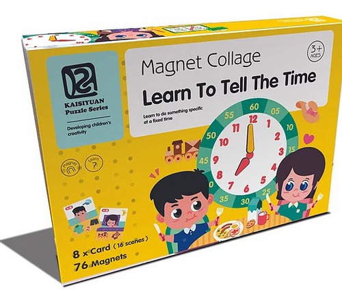 Las Horas Magnéticos Juego Didáctico Reloj Magnet Collage