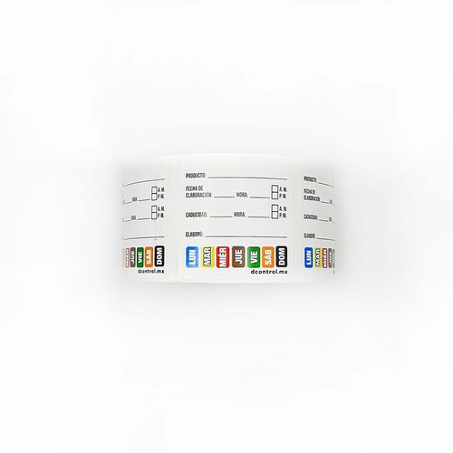 Imagen 3 de 6 de Etiquetas De Rotación De Alimentos Con Días Integrados 5x5cm