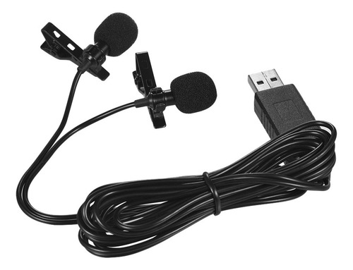Microfone De Lapela De Lavalier De Cabeça Dupla Andoer 1.5m