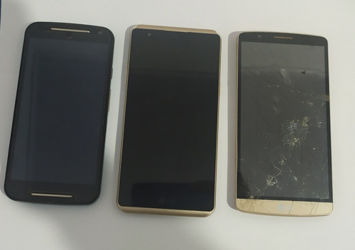 Lote Com 3 Celulares Para Retirar Peças Ou Conserto