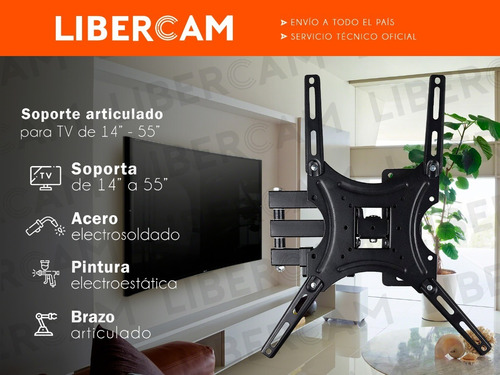 Imagen 3 de 10 de Soporte Para Tv Smart Movil Brazo Articulado 14 A 55 Pulgada