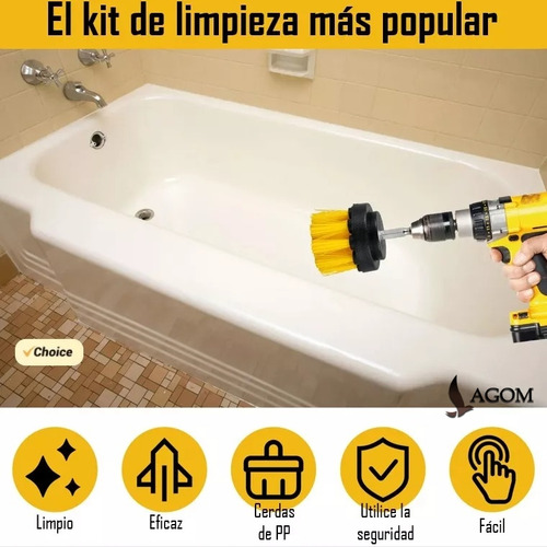 Lagom Cepillo Taladro Limpieza Escobilla Multiuso Cabezal 3 Piezas Discos Y Piedras Pesada Piezas Para Broca Universal De Taladro