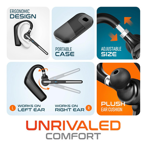 Auricular Bluetooth Delton, Con Cancelación De Ruido, Negro