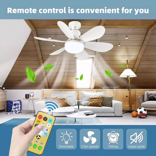 Lampara Ventilador De Techo Con Control Remoto Modernos