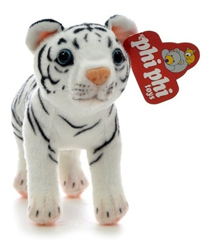 Peluche Tigre Blanco Parado 20cm - Orig. Phi Phi Toys