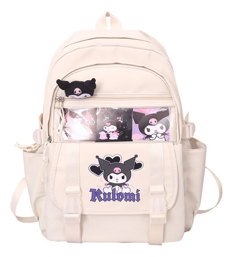 Mochila escolar Genérica Kuromi Backpack color style 6 diseño rayado 35L