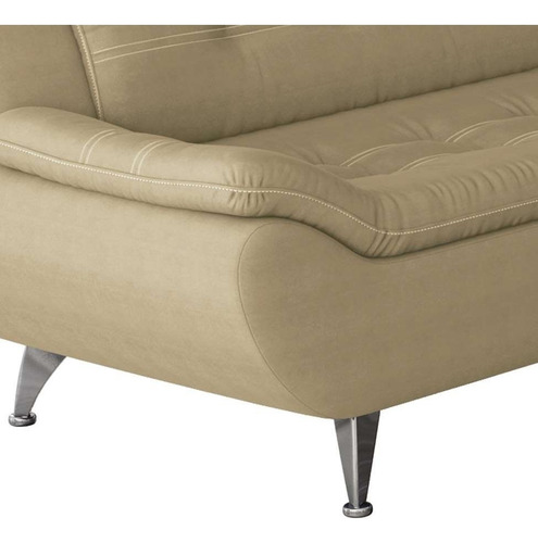 Sofá 2 Lugares New Passion Suede Bege Cor Marrom-claro
