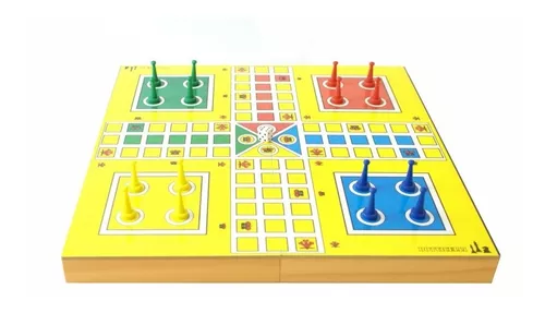 Jogo De Ludo Estojo 4 Dados E Pinos Oficiais Leque E Coroa