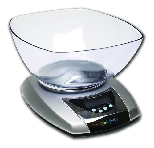 Imagen 1 de 2 de Balanza de cocina digital Aspen EK3052 pesa hasta 2kg gris