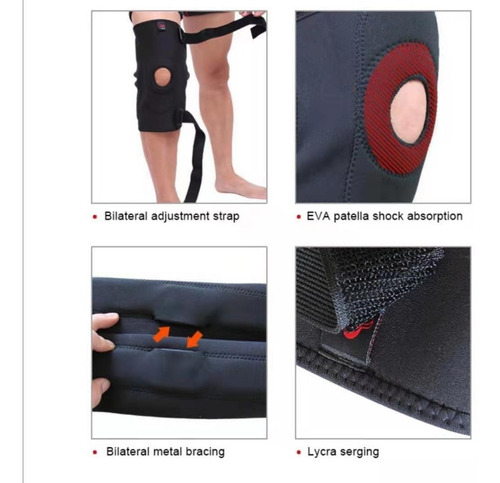 Rodillera Con Bisagras Y Correas Soporte De Compresión