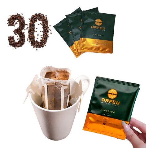 Drip Coffee Orfeu Especial 30 Sachês Clássico Preparo 5min