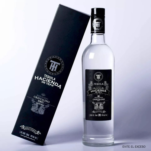 Tequila Hacienda De Tepa Reposado Cristalino 750 Ml 4 Piezas