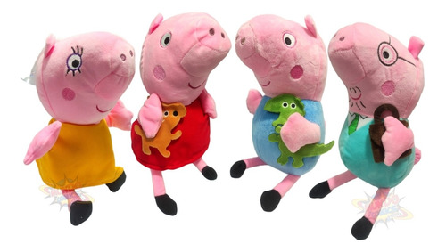 Peluches Familia Peppa Pig Completa  24cm 