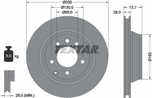 Imagen 5 de 10 de Juego De Discos De Freno Textar Aleman Audi A4 A5 A6 A7 Q5