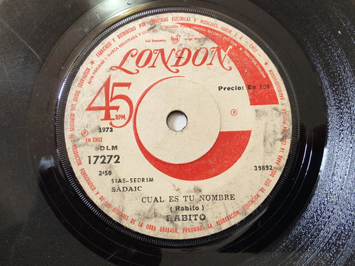 Vinilo Single De Rabito -- Cual Es Tu Nombre( S117-i197-u83 (Usado)